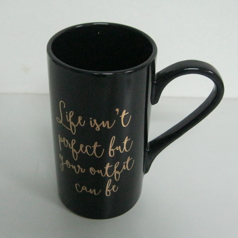 Logo Custom Gold Metallic Gold Decal Promotion Keramik Mug Kaffee Mug